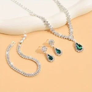 Earrings Necklace Bracelet(4pcs)